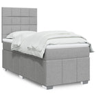 Box spring with mattress fabric light gray 80x200 cm