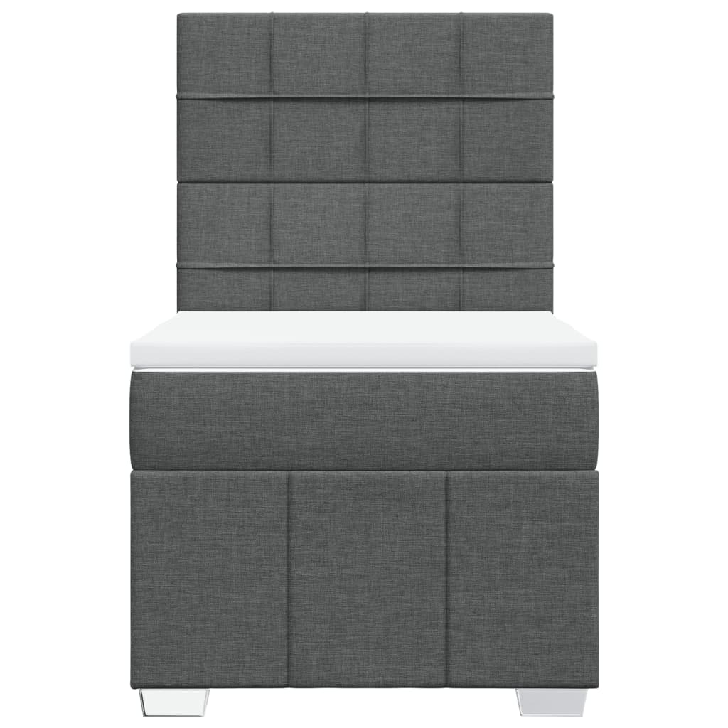 Boxspring met matras stof donkergrijs 80x200 cm