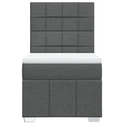 Boxspring met matras stof donkergrijs 80x200 cm