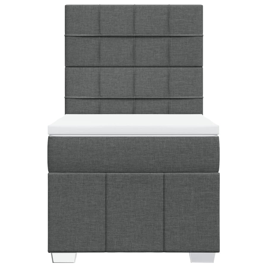 Boxspring met matras stof donkergrijs 80x200 cm