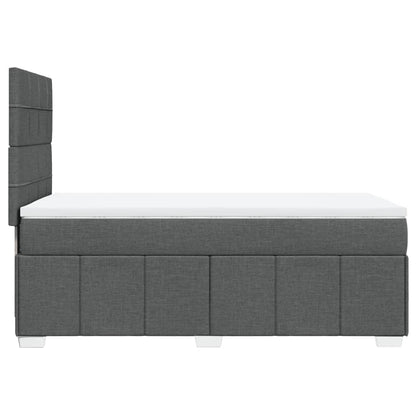 Boxspring met matras stof donkergrijs 80x200 cm