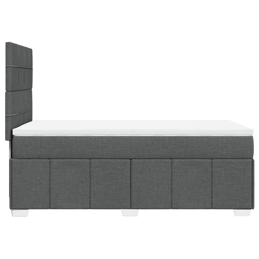 Boxspring met matras stof donkergrijs 80x200 cm