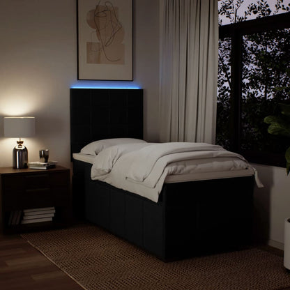 Boxspring met matras stof zwart 80x200 cm