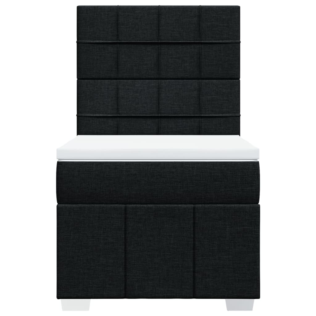Boxspring met matras stof zwart 80x200 cm