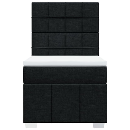 Boxspring met matras stof zwart 80x200 cm