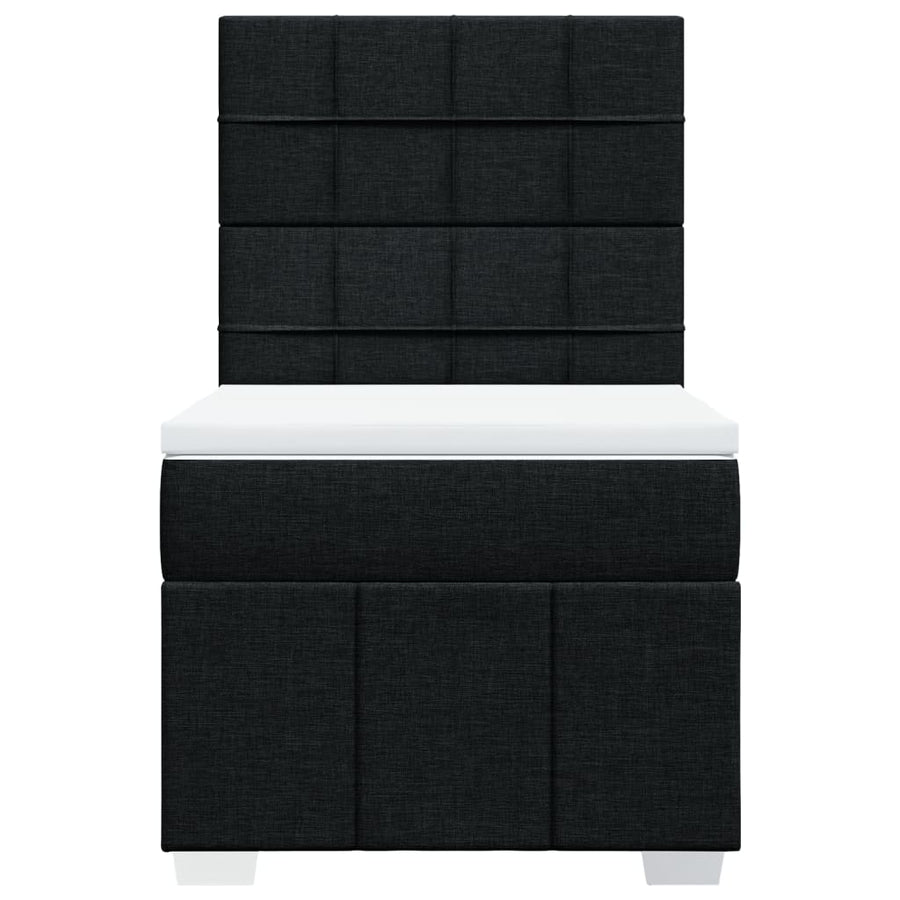 Boxspring met matras stof zwart 80x200 cm