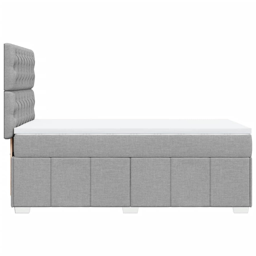 Boxspring met matras stof lichtgrijs 80x200 cm