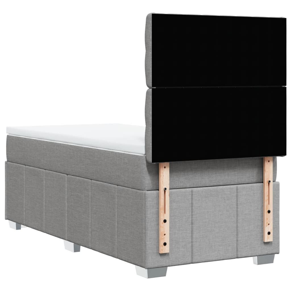 Boxspring met matras stof lichtgrijs 80x200 cm