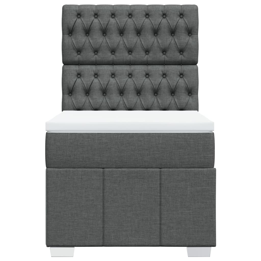 Boxspring met matras stof donkergrijs 80x200 cm