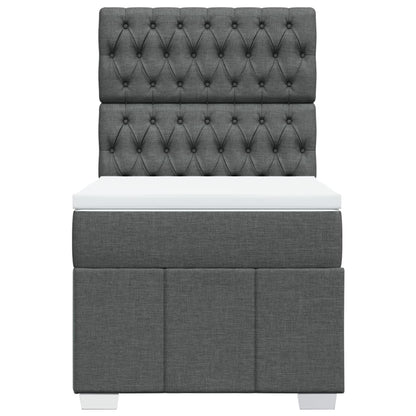 Boxspring met matras stof donkergrijs 80x200 cm