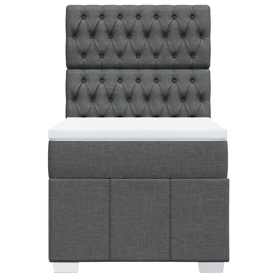 Boxspring met matras stof donkergrijs 80x200 cm