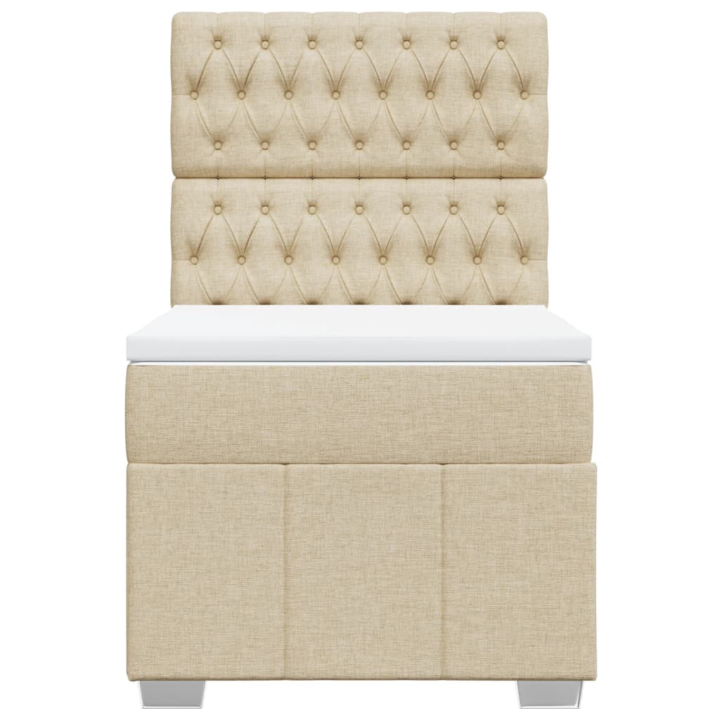 Boxspring met matras stof crèmekleurig 80x200 cm
