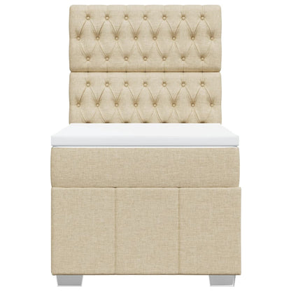 Boxspring met matras stof crèmekleurig 80x200 cm