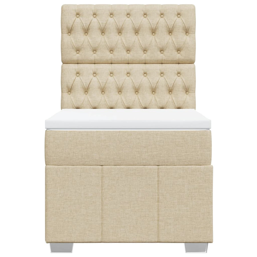 Boxspring met matras stof crèmekleurig 80x200 cm