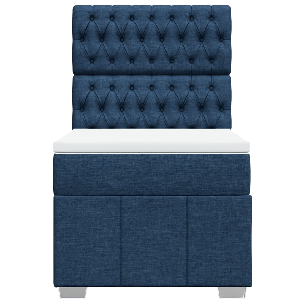 Boxspring met matras stof blauw 80x200 cm