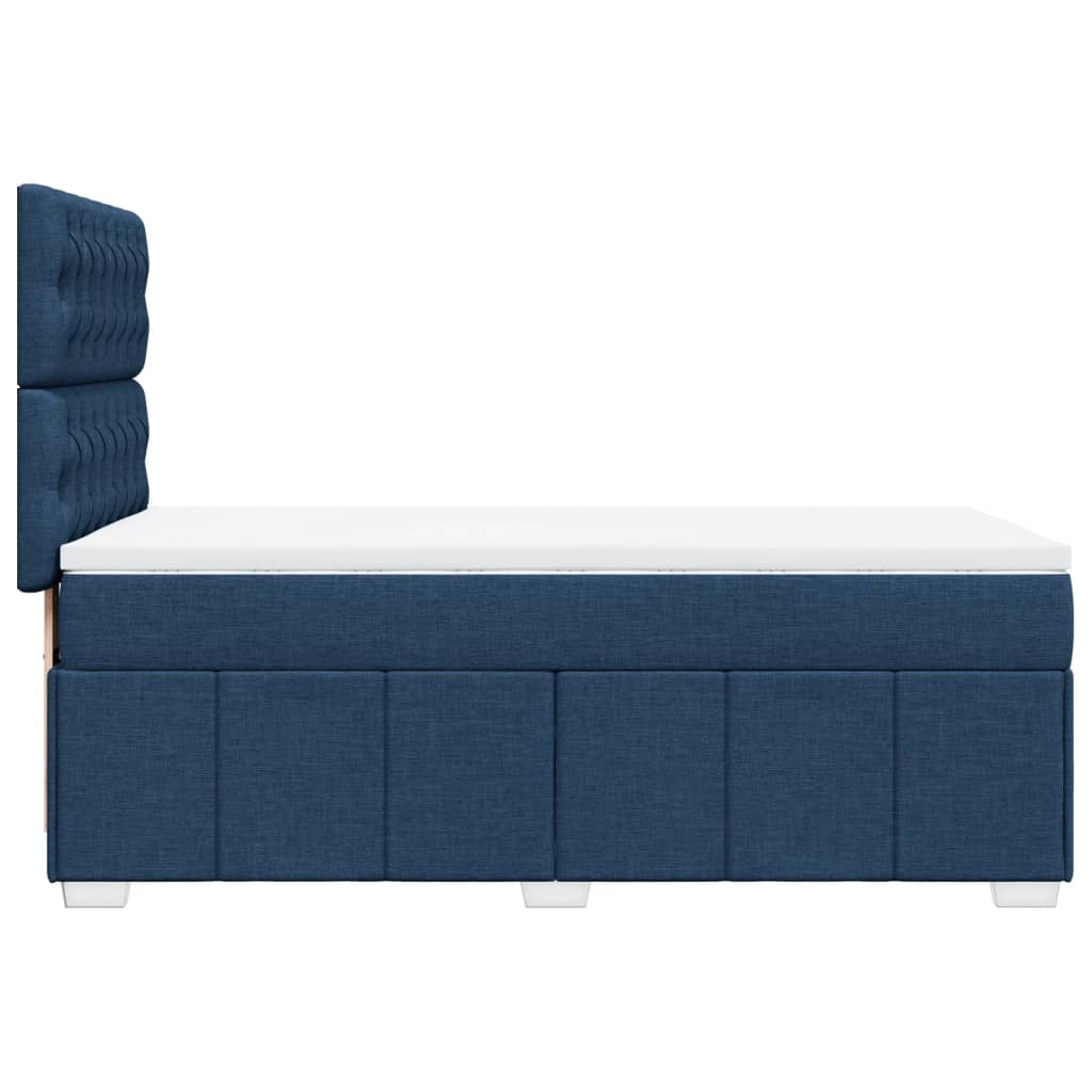 Boxspring met matras stof blauw 80x200 cm