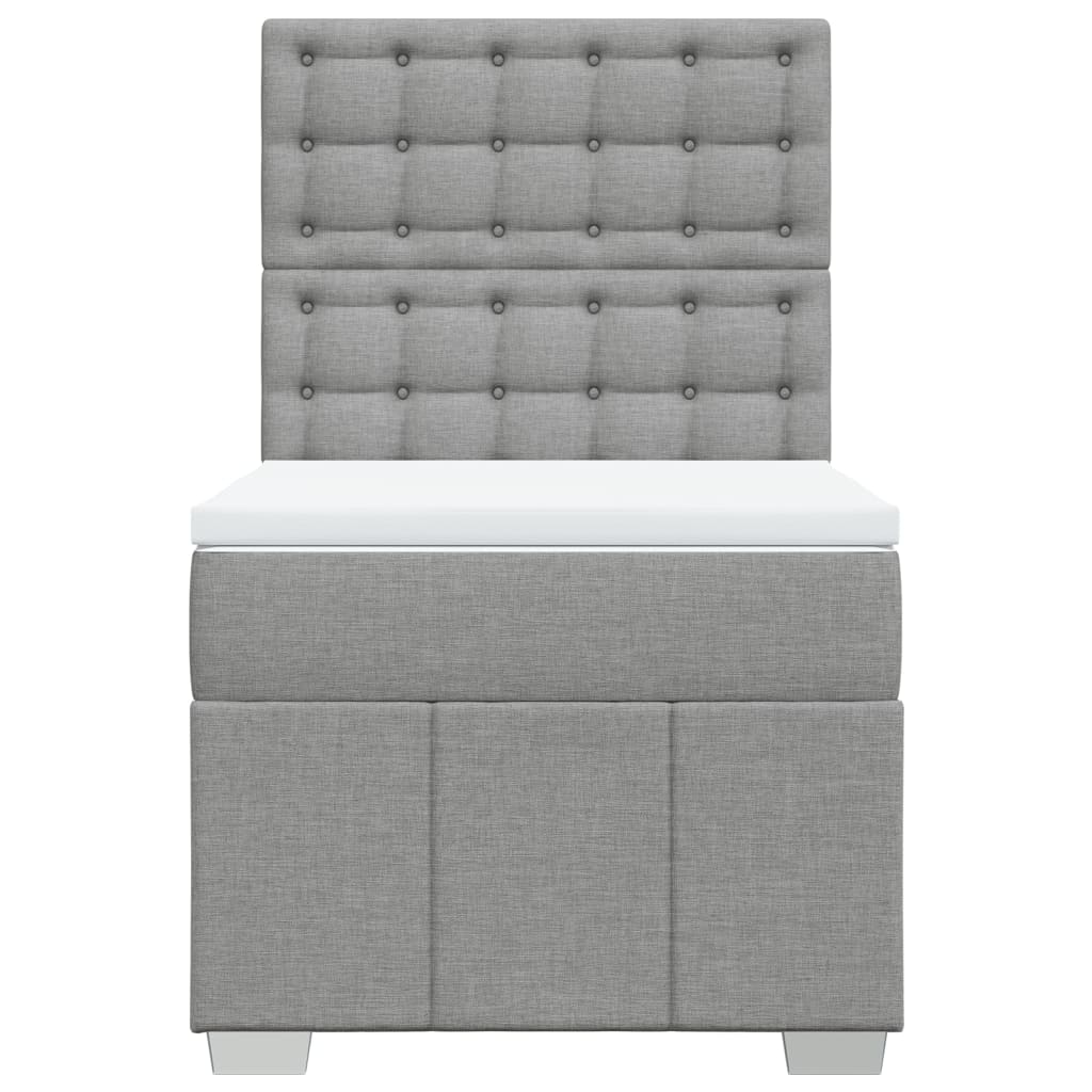 Boxspring met matras stof lichtgrijs 80x200 cm