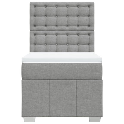 Boxspring met matras stof lichtgrijs 80x200 cm