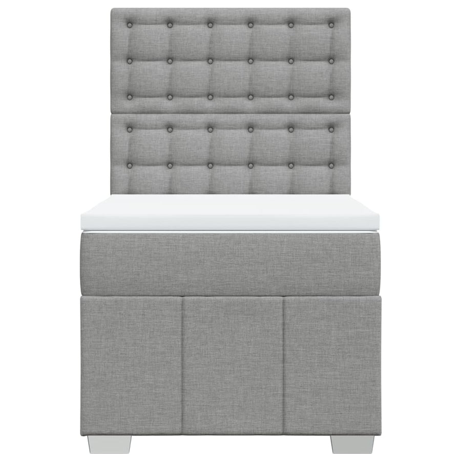 Boxspring met matras stof lichtgrijs 80x200 cm