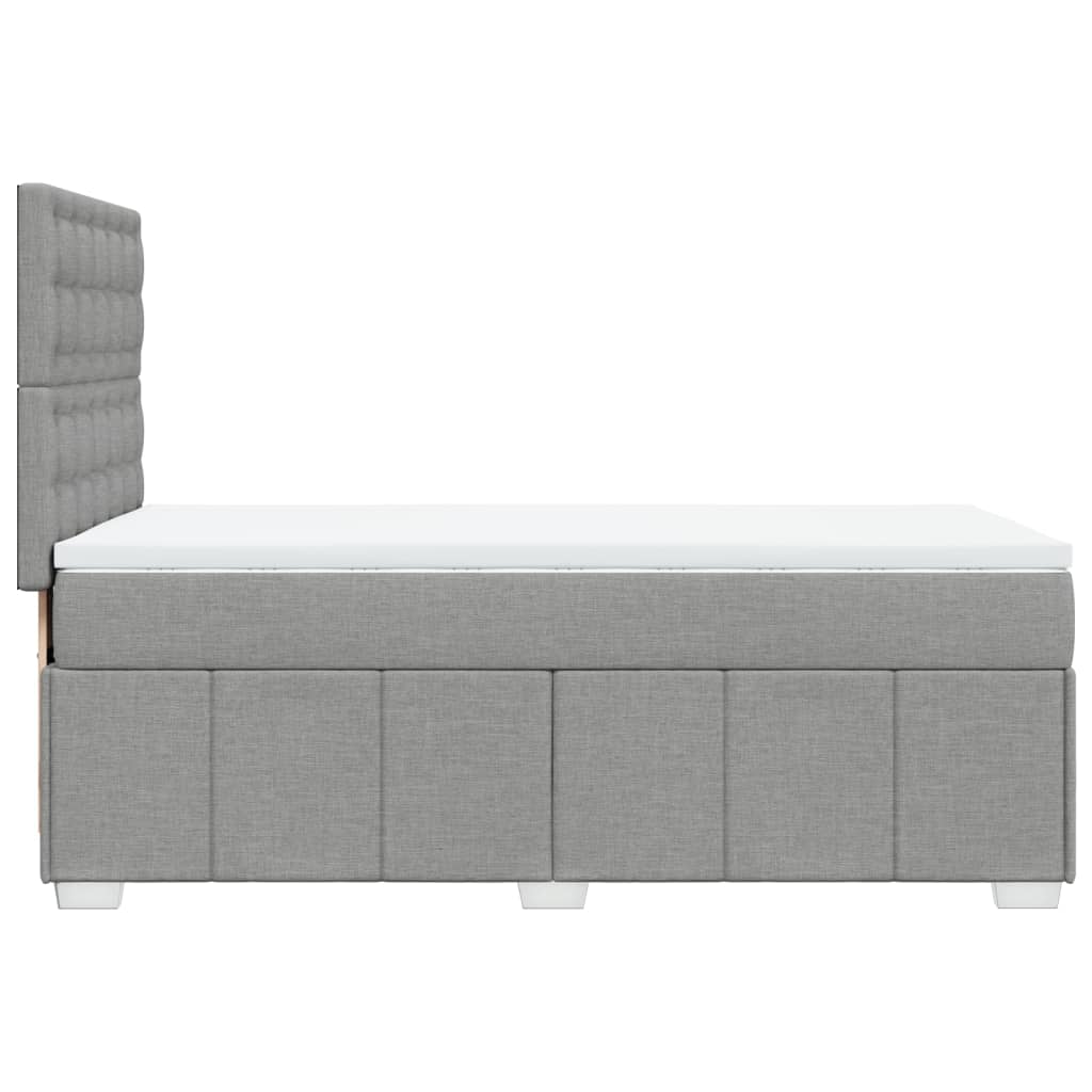 Boxspring met matras stof lichtgrijs 80x200 cm