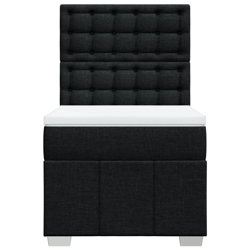Boxspring met matras stof zwart 80x200 cm