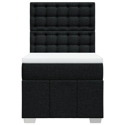 Boxspring met matras stof zwart 80x200 cm