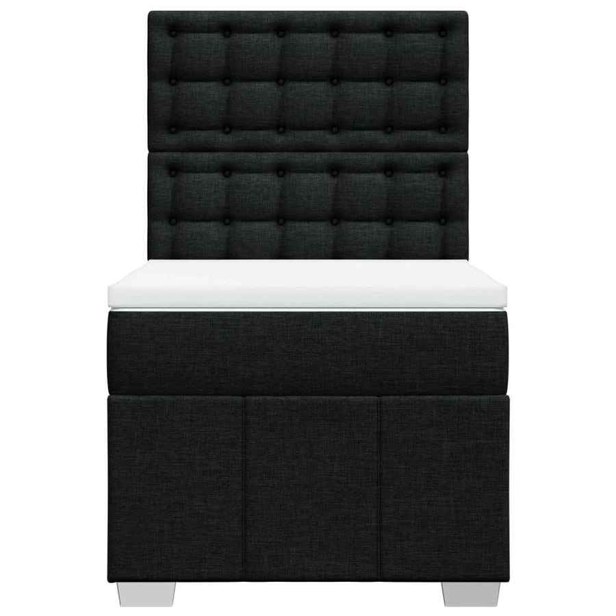 Boxspring met matras stof zwart 80x200 cm