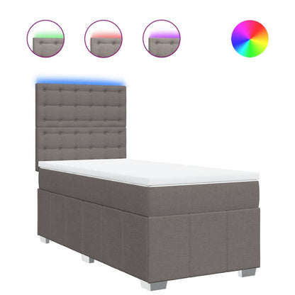 Boxspring met matras stof taupe 80x200 cm