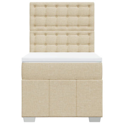 Boxspring met matras stof crèmekleurig 80x200 cm