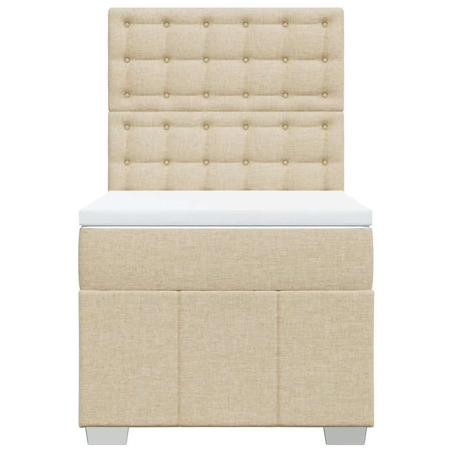 Boxspring met matras stof crèmekleurig 80x200 cm