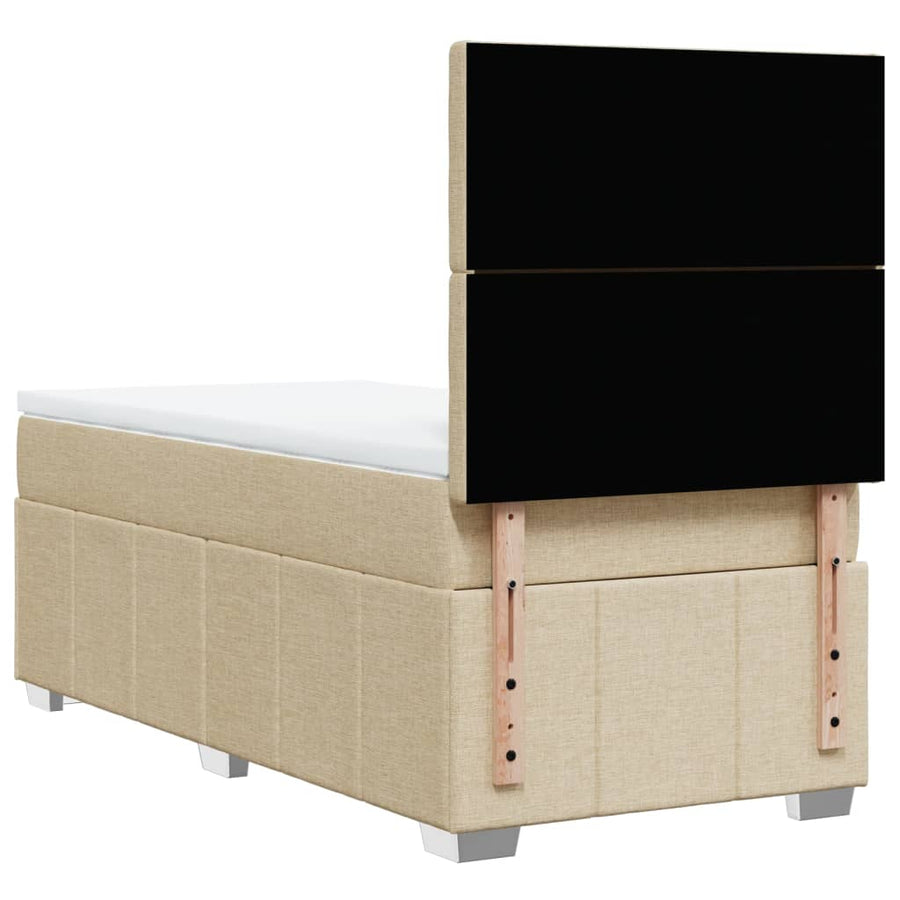 Boxspring met matras stof crèmekleurig 80x200 cm