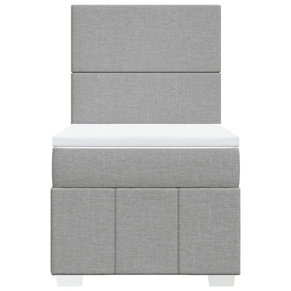 Boxspring met matras stof lichtgrijs 90x190 cm