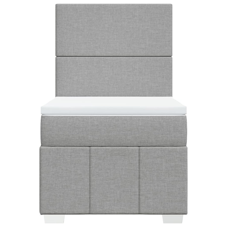 Boxspring met matras stof lichtgrijs 90x190 cm