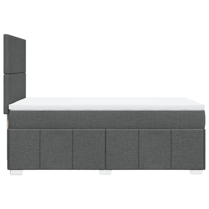 Boxspring met matras stof donkergrijs 90x190 cm