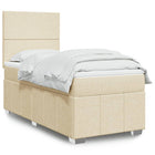 Boxspring crèmekleurig 90x190 cm