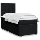 Box spring with black fabric mattress 90x190 cm