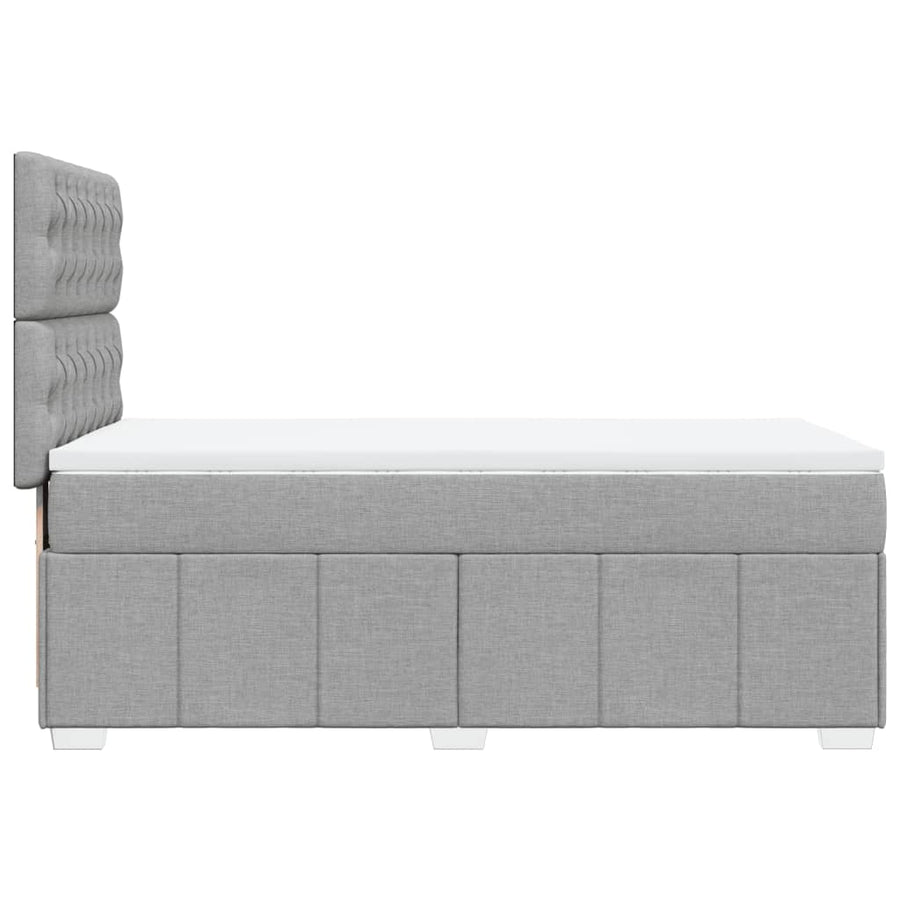 Boxspring met matras stof lichtgrijs 90x190 cm