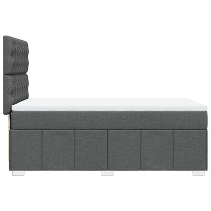 Boxspring met matras stof donkergrijs 90x190 cm