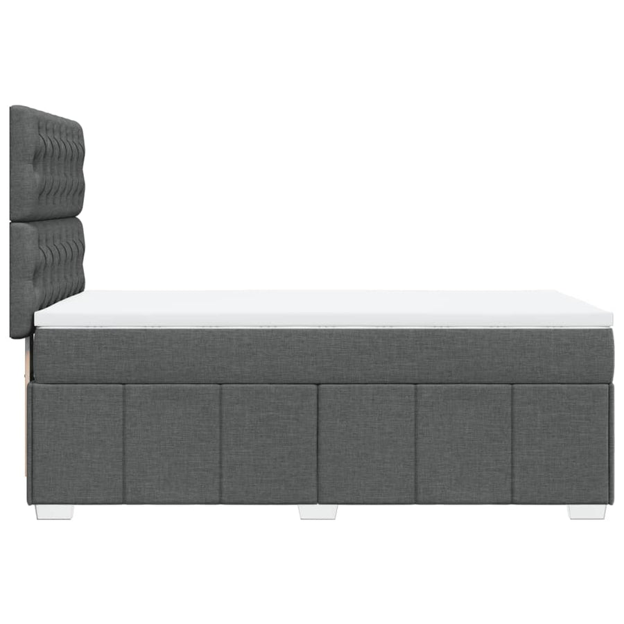Boxspring met matras stof donkergrijs 90x190 cm