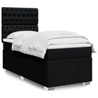 Box spring with black fabric mattress 90x190 cm