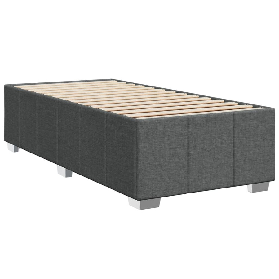 Boxspring met matras stof donkergrijs 90x190 cm