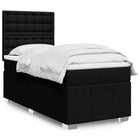 Box spring with black fabric mattress 90x190 cm