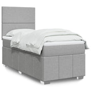 Boxspring 90x200 cm lichtgrijs pocketveringmatras