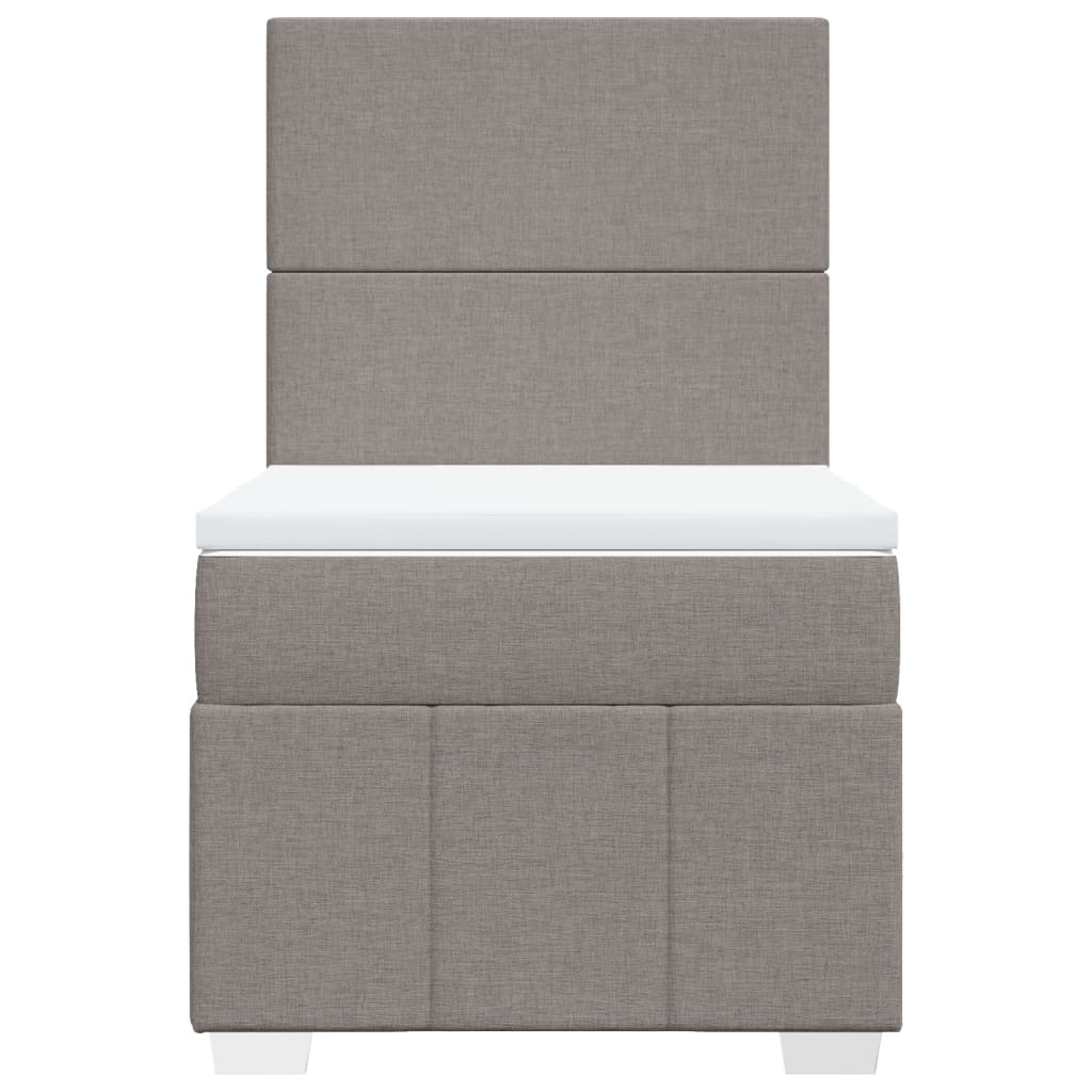 Boxspring met matras stof taupe 90x200 cm