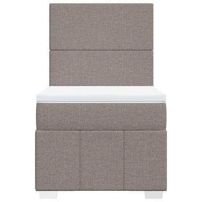 Boxspring met matras stof taupe 90x200 cm