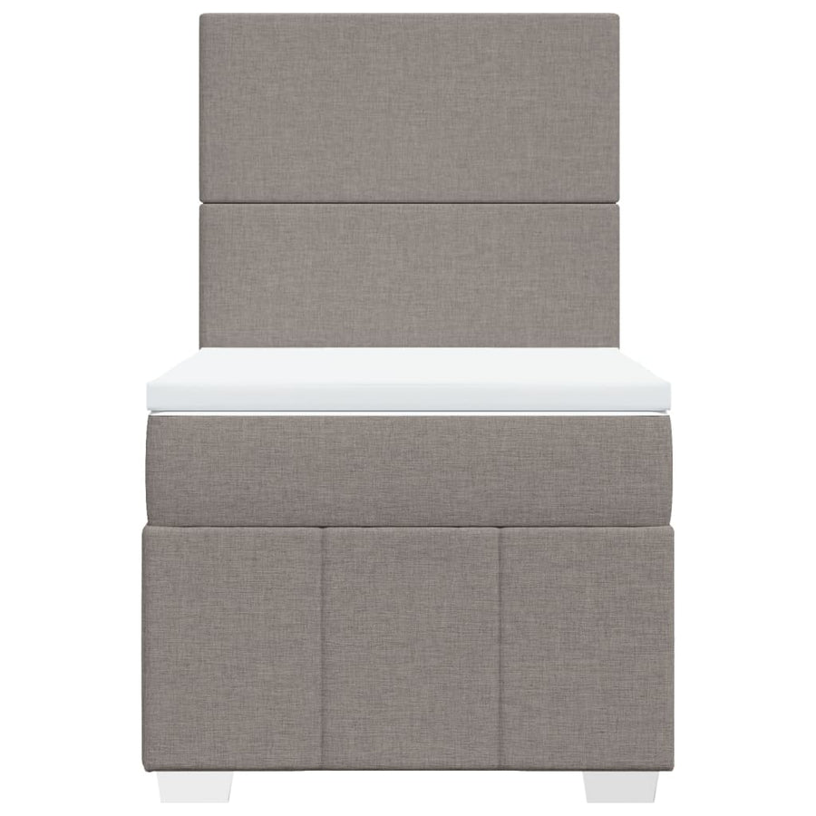 Boxspring met matras stof taupe 90x200 cm