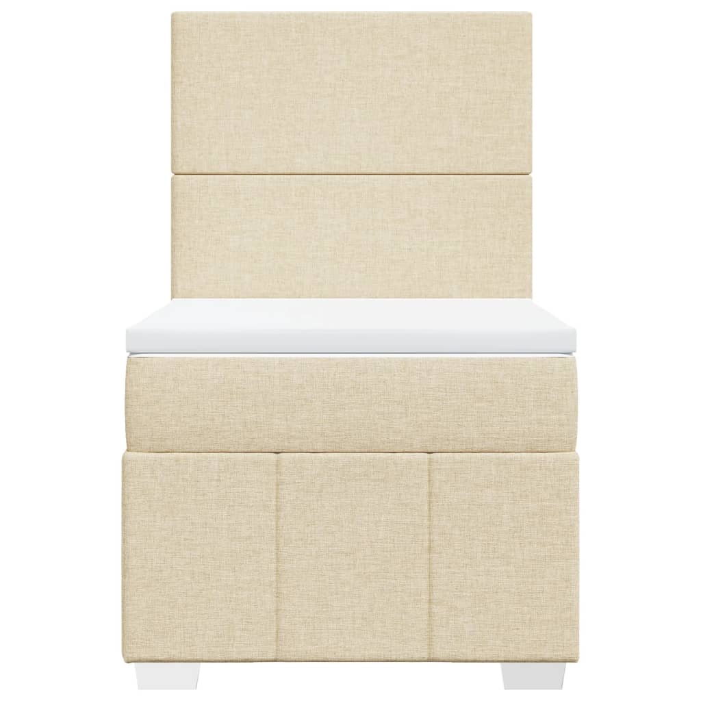 Boxspring met matras stof crèmekleurig 90x200 cm
