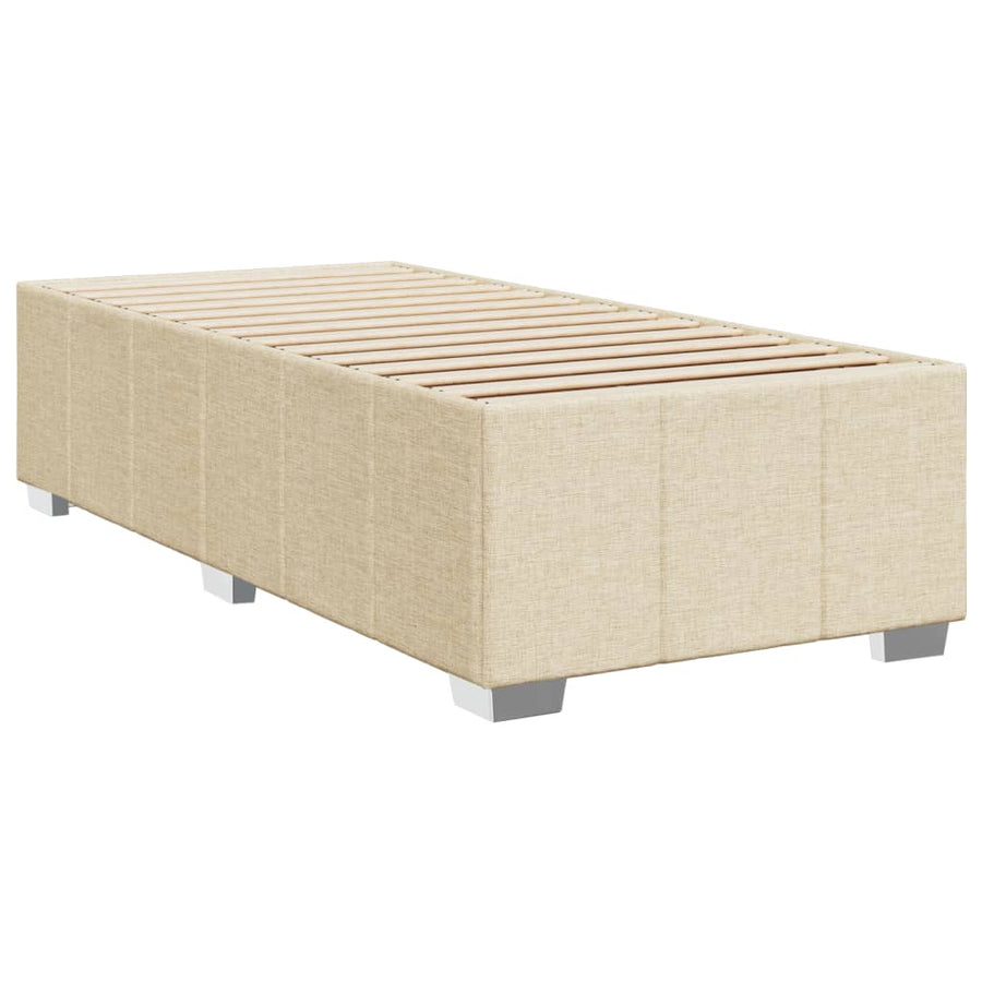 Boxspring met matras stof crèmekleurig 90x200 cm