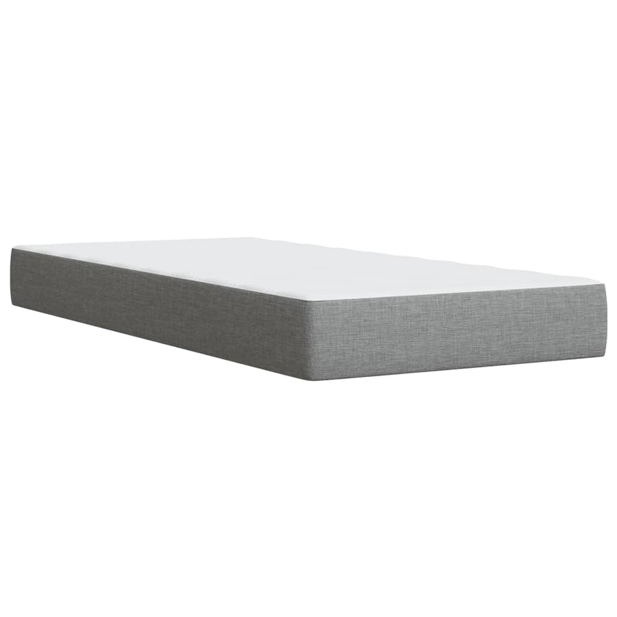 Boxspring met matras stof lichtgrijs 90x200 cm