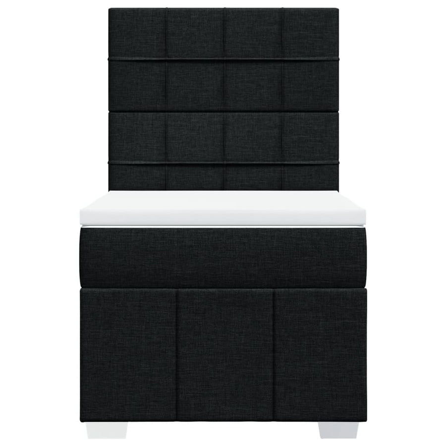 Boxspring met matras stof zwart 90x200 cm
